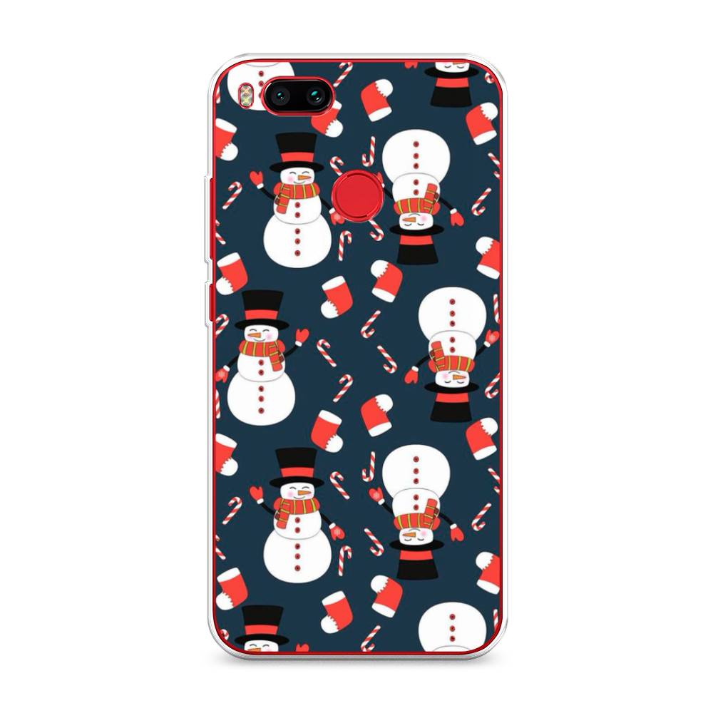 

Чехол на Xiaomi Mi A1"Синие снеговики", Синий;белый;красный, 32650-5