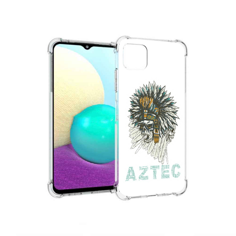 

Чехол MyPads Tocco для Samsung Galaxy A22 скелет индеец, Прозрачный, Tocco