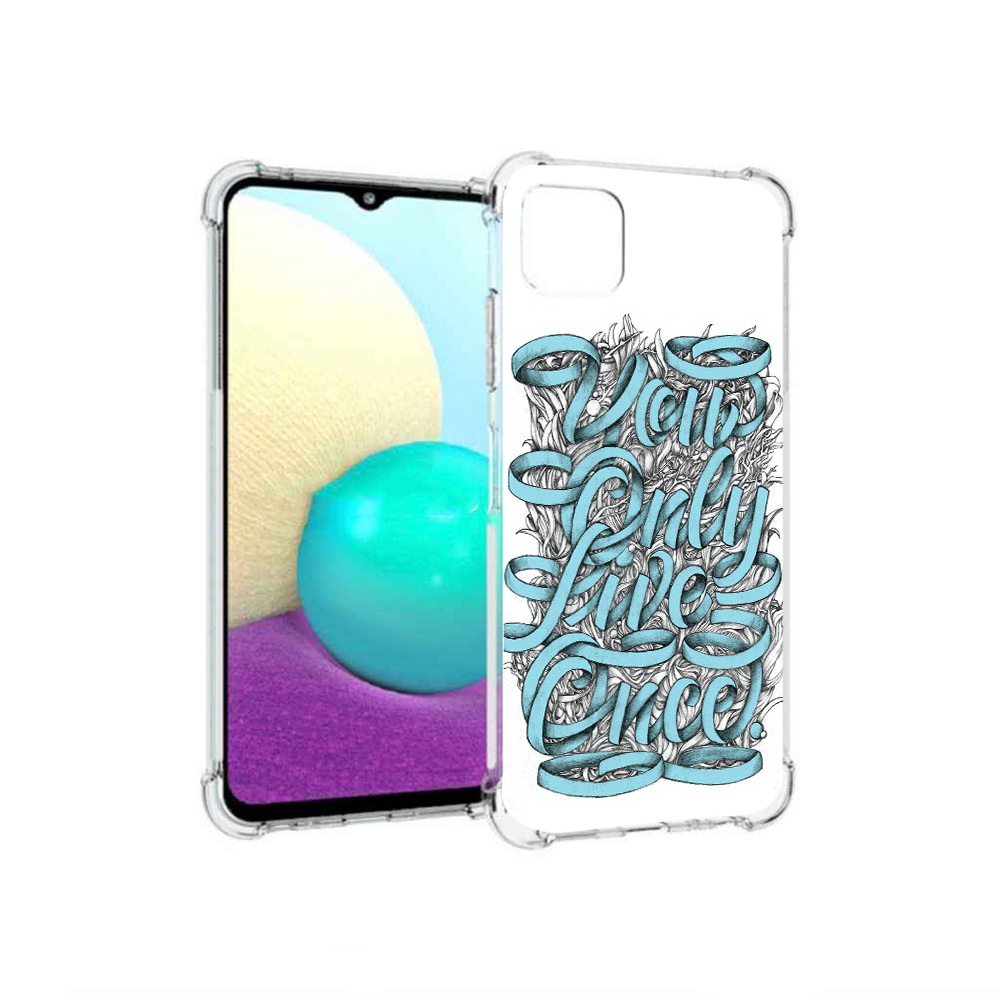 

Чехол MyPads Tocco для Samsung Galaxy A22 слова из ленты абстракция, Прозрачный, Tocco