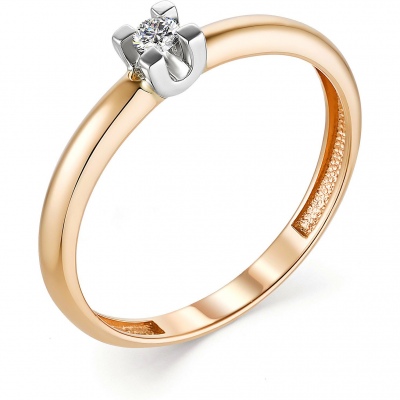 

Кольцо с 1 бриллиантом из красного золота р. 17,5 Алкор 13263-100, 13263-100