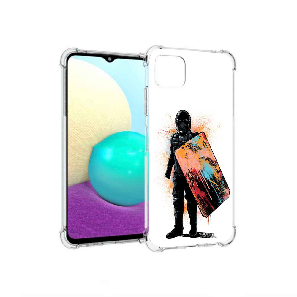 

Чехол MyPads Tocco для Samsung Galaxy A22 солдат с красочным щитом, Прозрачный, Tocco
