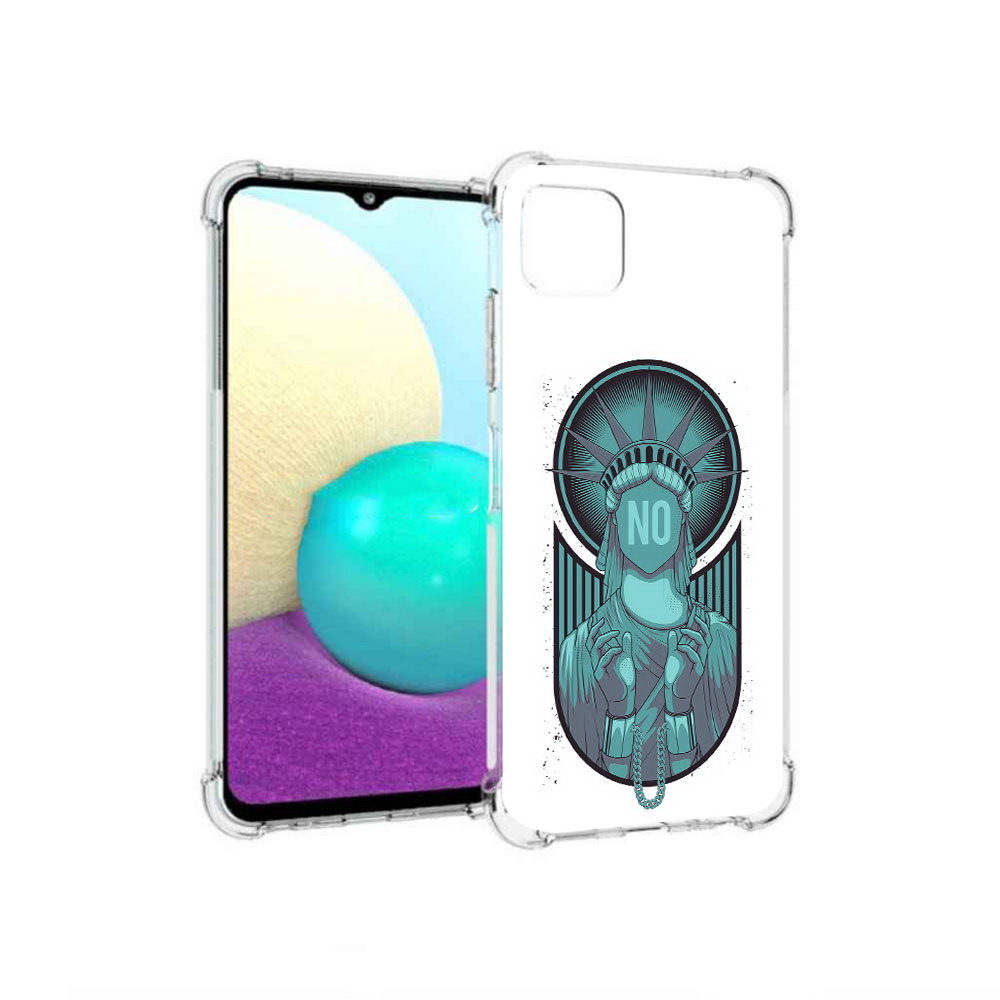 

Чехол MyPads Tocco для Samsung Galaxy A22 статуя свободы зеленый, Прозрачный, Tocco