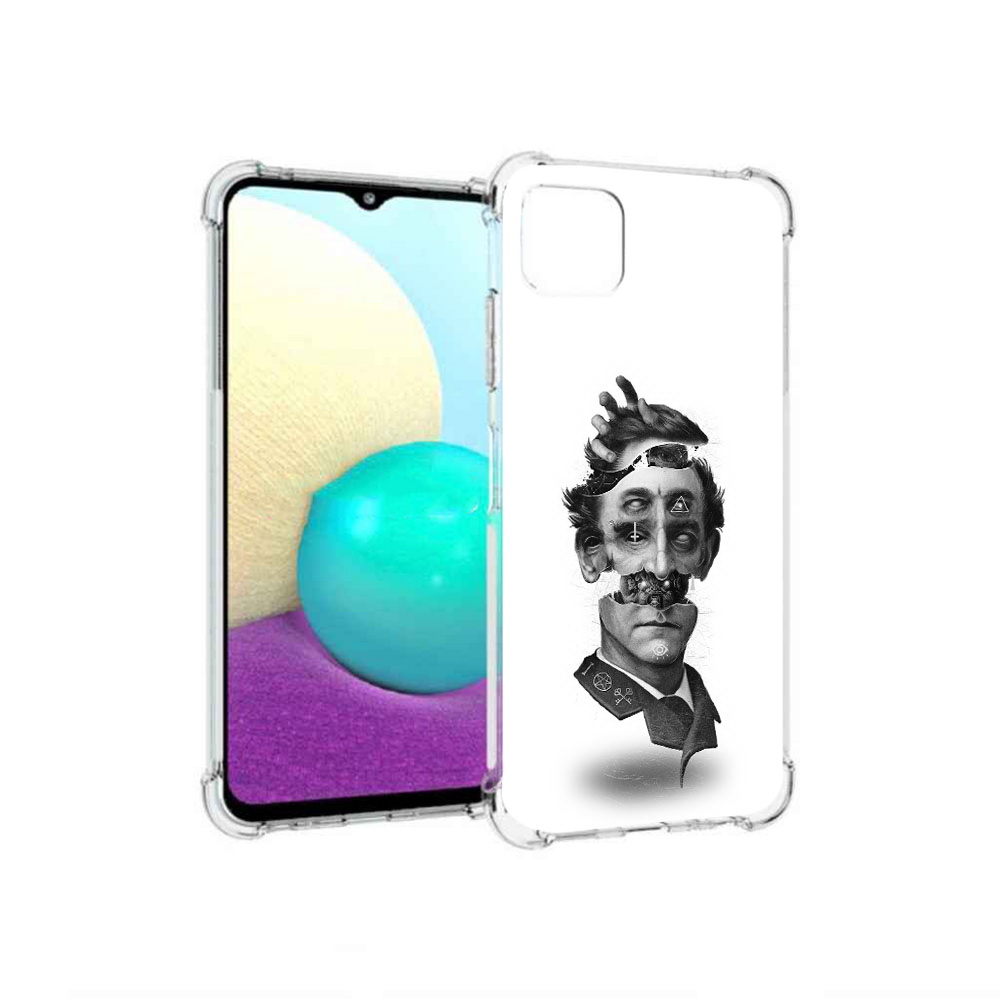 

Чехол MyPads Tocco для Samsung Galaxy A22 страшное лицо абстракция, Прозрачный, Tocco