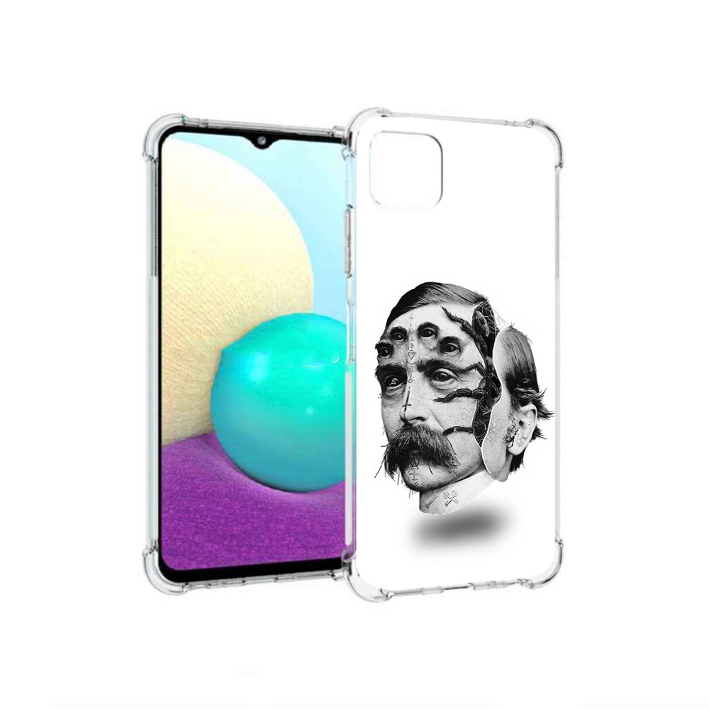 

Чехол MyPads Tocco для Samsung Galaxy A22 страшное лицо мужчины, Прозрачный, Tocco