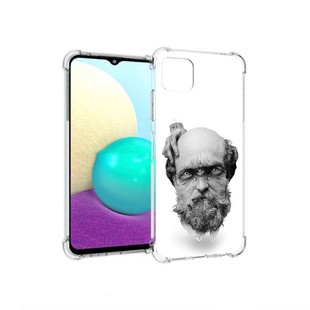 

Чехол MyPads Tocco для Samsung Galaxy A22 страшный бородатый мужчина абстракция, Прозрачный, Tocco