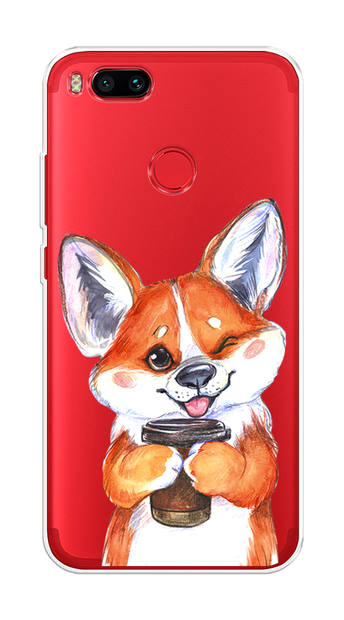 

Чехол на Xiaomi Mi A1"Корги с кофе", Оранжевый;белый, 32650-4