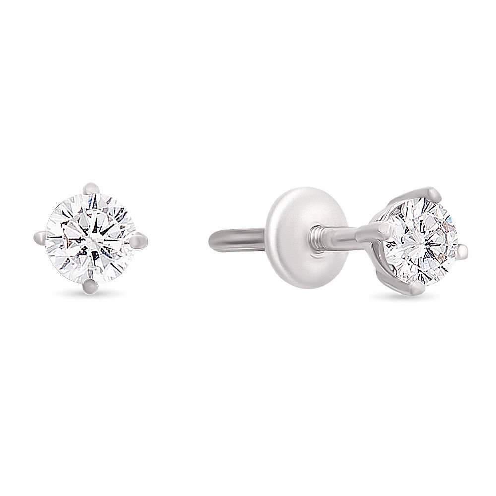 

Серьги пусеты из серебра 585Gold 702005495, фианит, 702005495