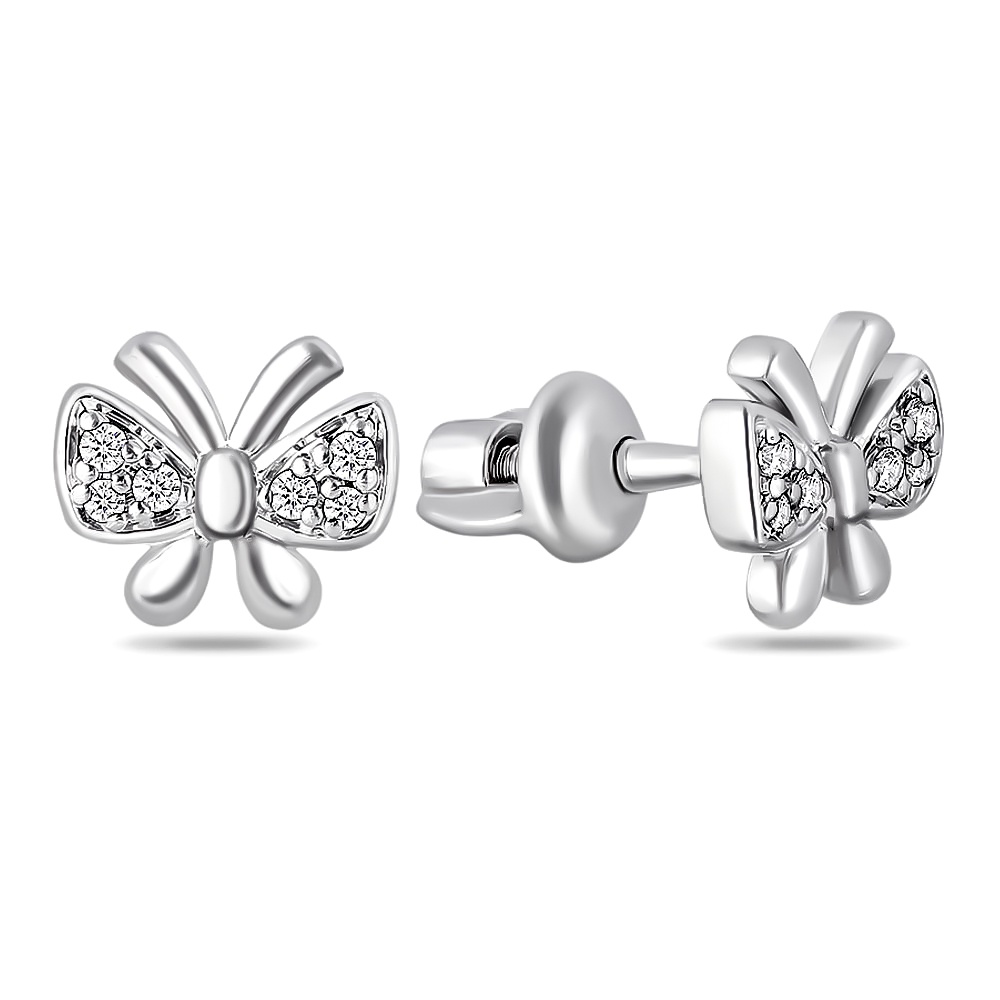 

Серьги пусеты из серебра 585Gold 702005582, фианит, 702005582