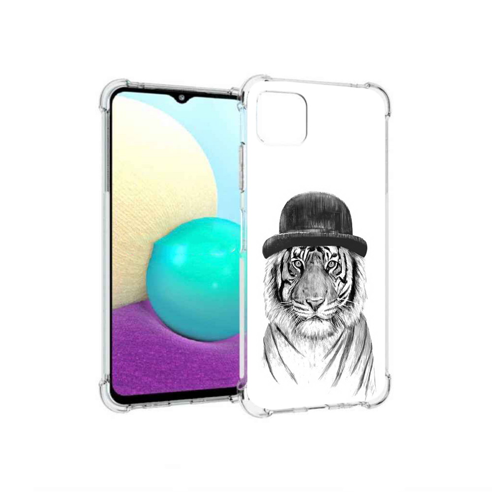 

Чехол MyPads Tocco для Samsung Galaxy A22 тигр британец, Прозрачный, Tocco