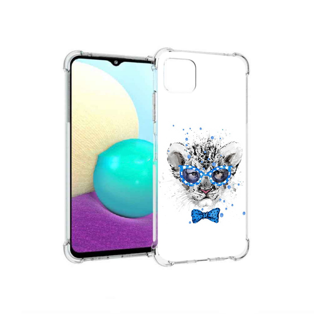 

Чехол MyPads Tocco для Samsung Galaxy A22 тигренок с бабочкой, Прозрачный, Tocco