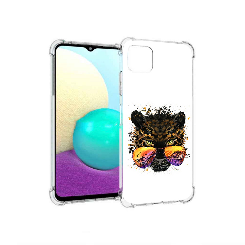 

Чехол MyPads Tocco для Samsung Galaxy A22 тропический леопард, Прозрачный, Tocco