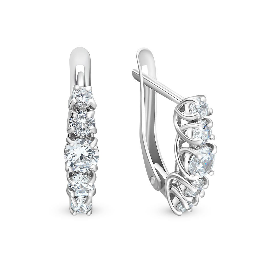 

Серьги из серебра 585Gold 702005856, фианит, 702005856