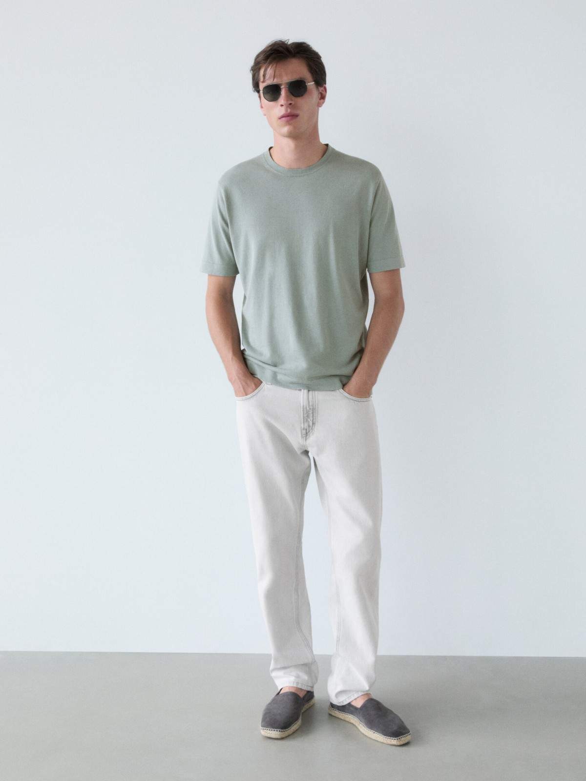 

Футболка мужская Massimo Dutti 0943/349-I2024 зеленая L, Зеленый, 0943/349-I2024