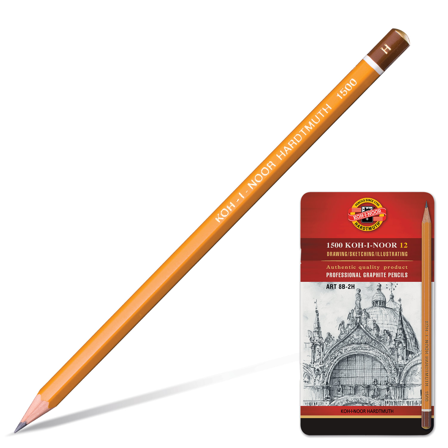 

Карандаш чернографитный Koh-I-Noor Art, 8В-2H, 12 шт.