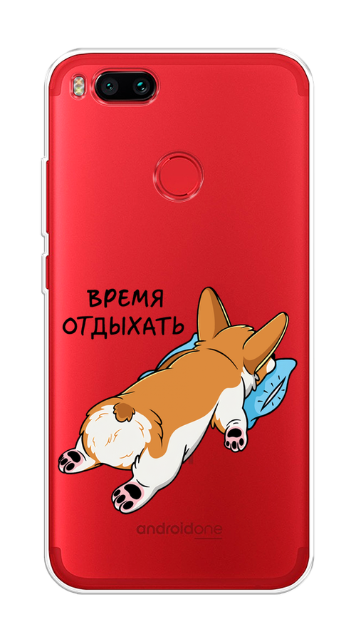

Чехол на Xiaomi Mi A1"Корги отдыхает", Черный;коричневый;голубой, 32650-1