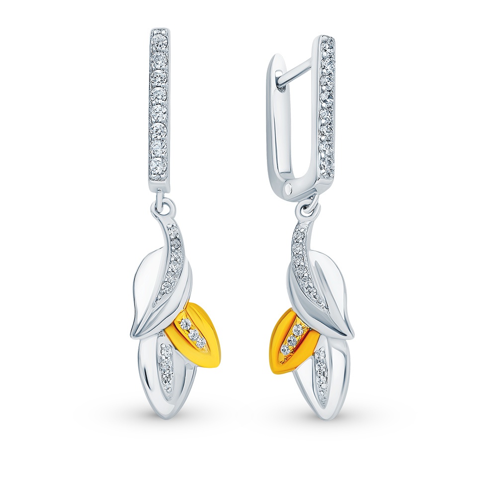 

Серьги из серебра с фианитом 585Gold 702007326, 702007326
