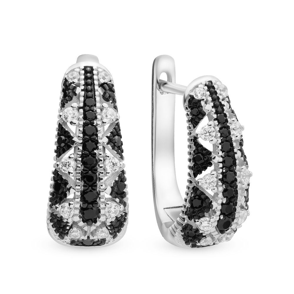 

Серьги из серебра 585Gold 702005968, фианит, 702005968