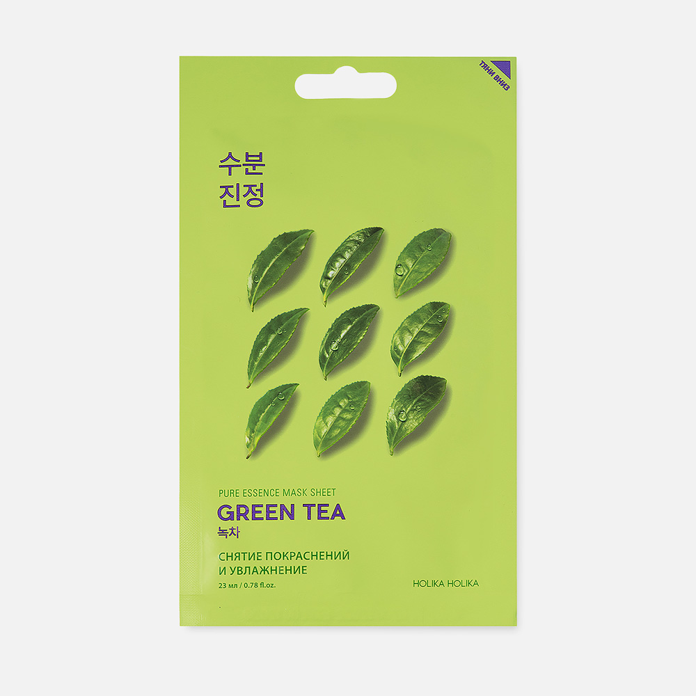 Маска для лица Holika Holika Pure Essence Mask Sheet Green Tea с чаем тканевая 23 мл 549₽