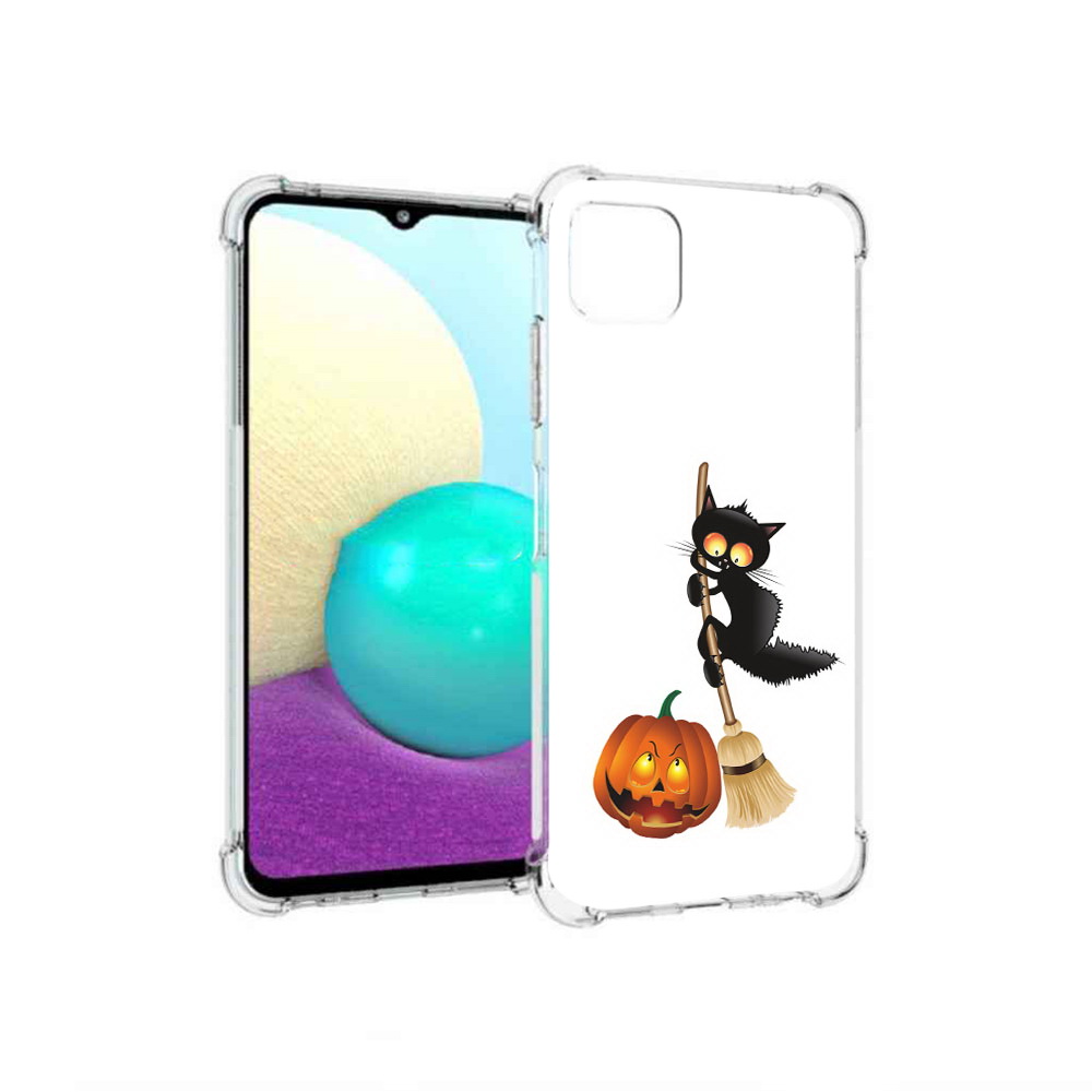 

Чехол MyPads Tocco для Samsung Galaxy A22 хэлуинский котик, Прозрачный, Tocco