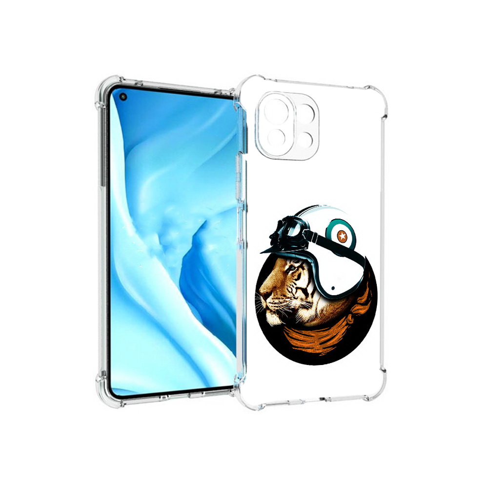 

Чехол MyPads Tocco для Xiaomi Mi 11 Lite Тигр в шлеме (PT159462.256.171), Прозрачный, Tocco