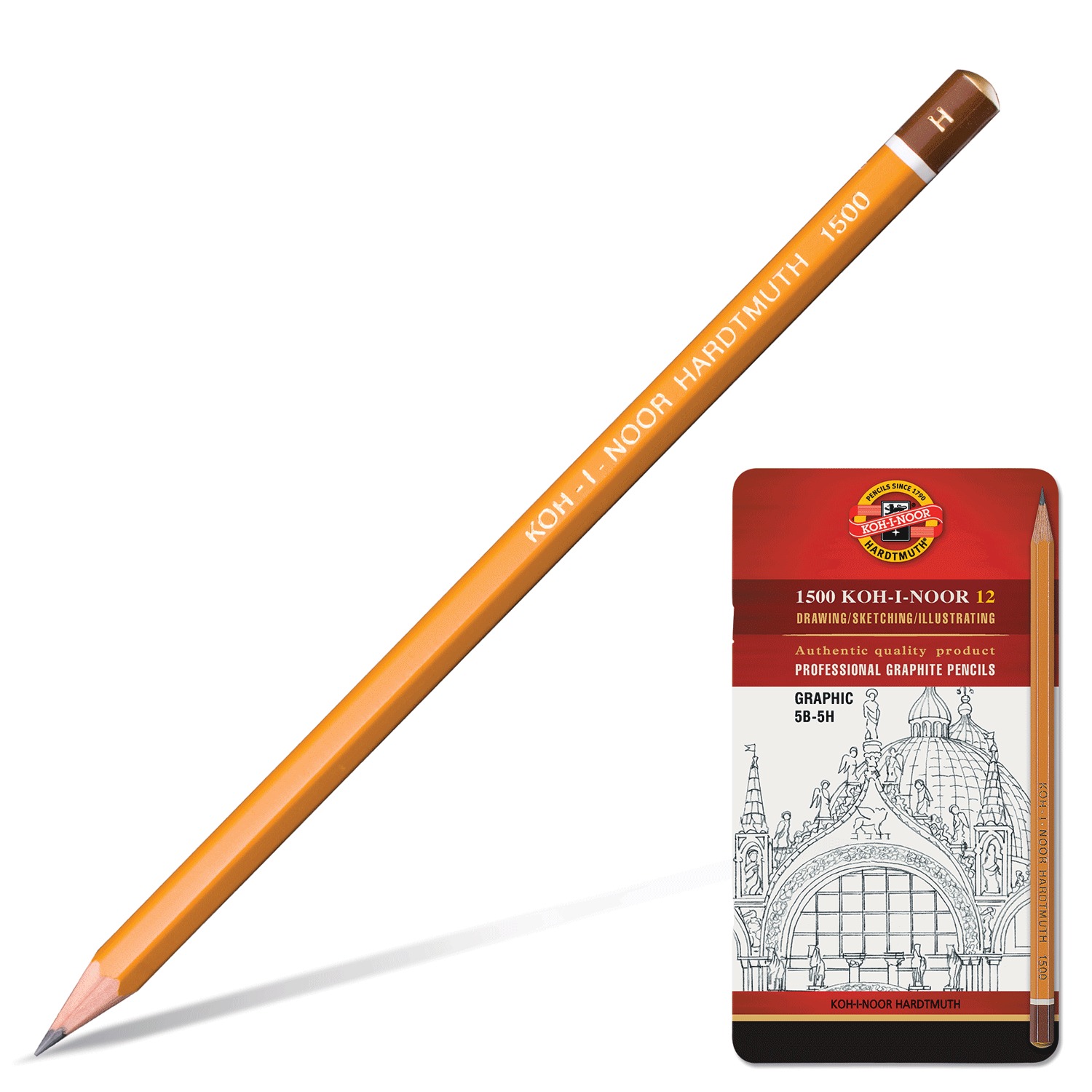 

Карандаш чернографитный Koh-I-Noor Graphic, 5В-5H, 12 шт.