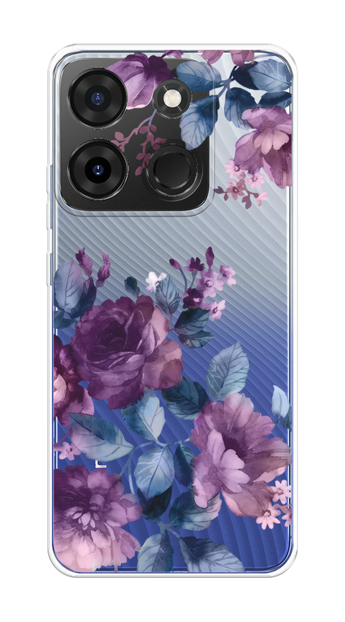 

Чехол на Infinix Smart 7 Plus "Purple Blossoms", Синий;фиолетовый, 3103950-1