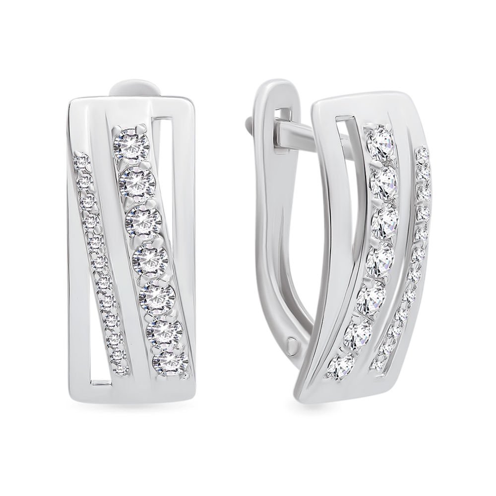 

Серьги из серебра 585Gold 702006025, фианит, 702006025