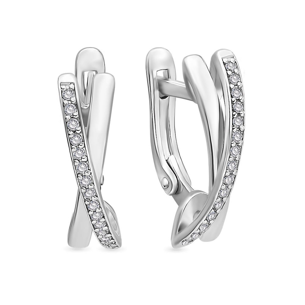 

Серьги из серебра 585Gold 702006019, фианит, 702006019