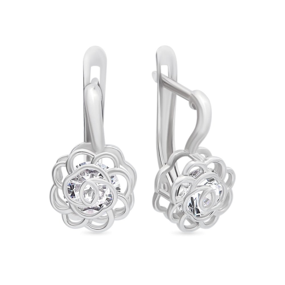 

Серьги из серебра 585Gold 702006126, фианит, 702006126