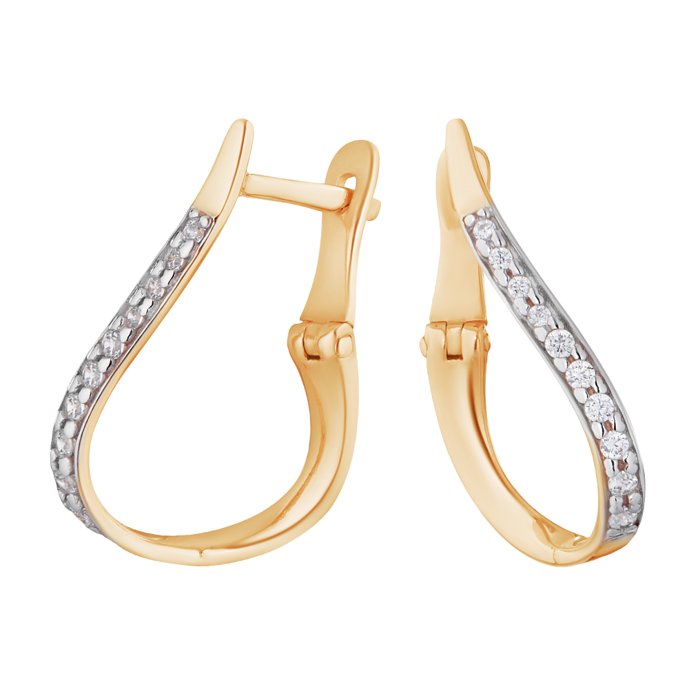 Серьги из красного золота с фианитом ЮВЕЛИР КАРАТ 11210193