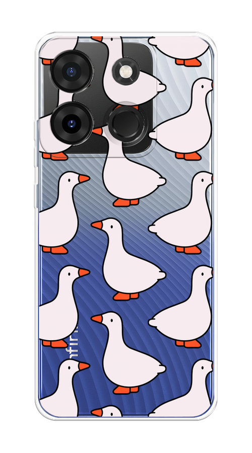 

Чехол на Infinix Smart 7 Plus "Гуси", Прозрачный;белый;оранжевый, 3103950-1