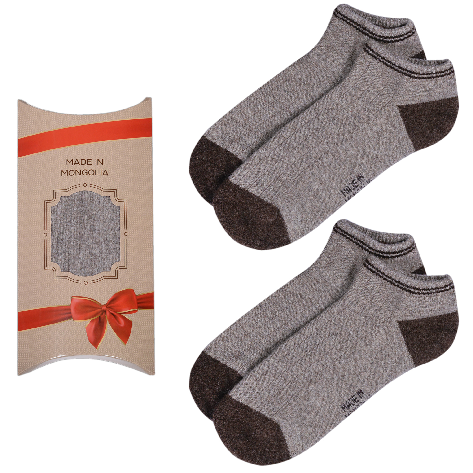 Подарочный набор носков унисекс Монголка 2-Мон-КорНос100 коричневых 34-36