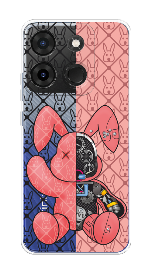 

Чехол на Infinix Smart 7 Plus "Киборг-заяц розовый", Розовый;прозрачный;черный, 3103950-1