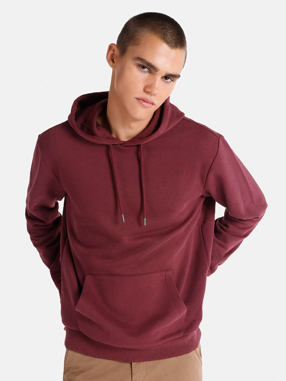 

Худи мужское Colin's CL1059712 бордовое XS, Бордовый, CL1059712