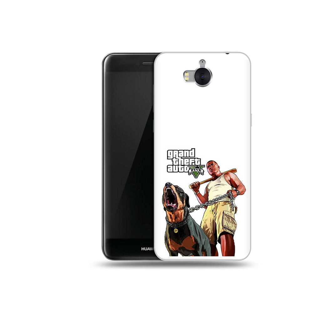 

Чехол MyPads Tocco для Huawei Y5 GTA грозная собака (PT91582.58.18), Прозрачный, Tocco