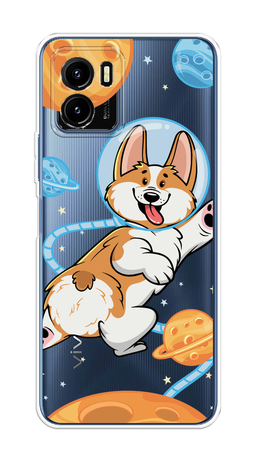 

Чехол на Vivo Y15s "Корги-космонавт", Голубой;бежевый;белый, 265650-1