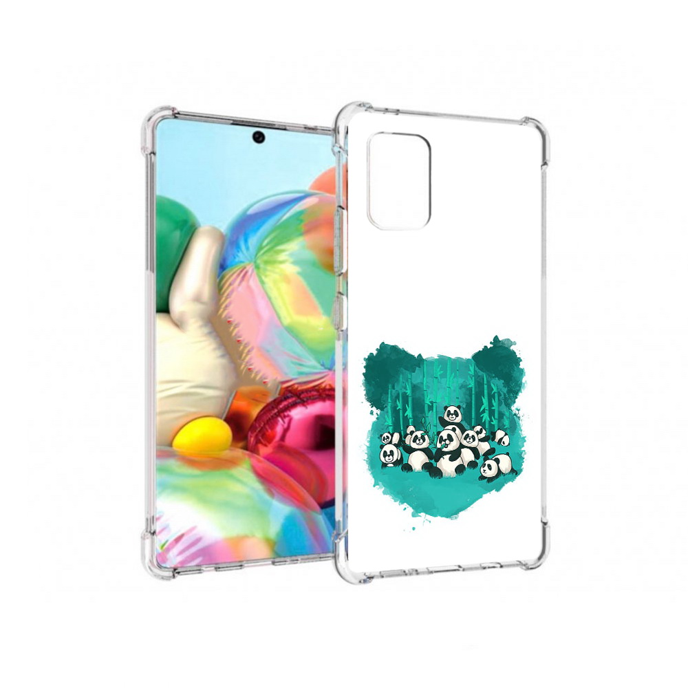 

Чехол MyPads Tocco для Samsung Galaxy A71 нарисованные панды (PT226912.529.508), Прозрачный, Tocco