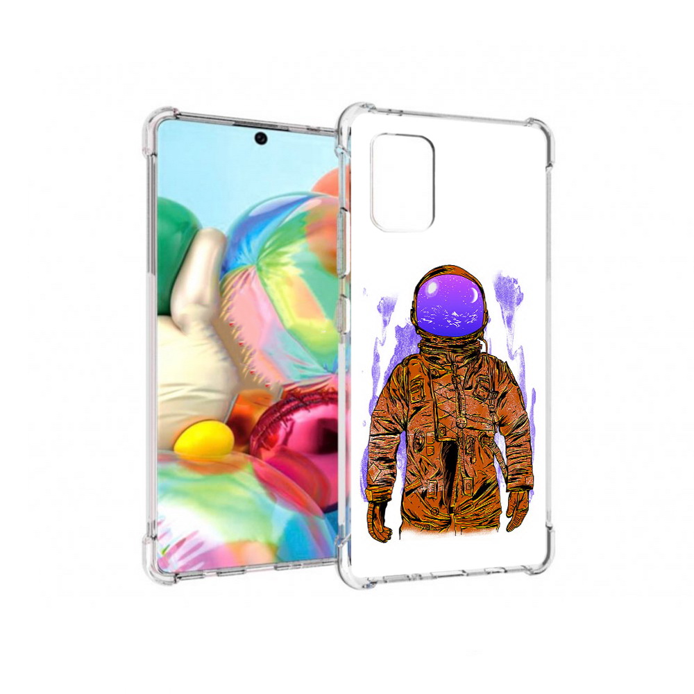 

Чехол MyPads Tocco для Samsung Galaxy A71 нарисованный мужчина в скафандре, Прозрачный, Tocco