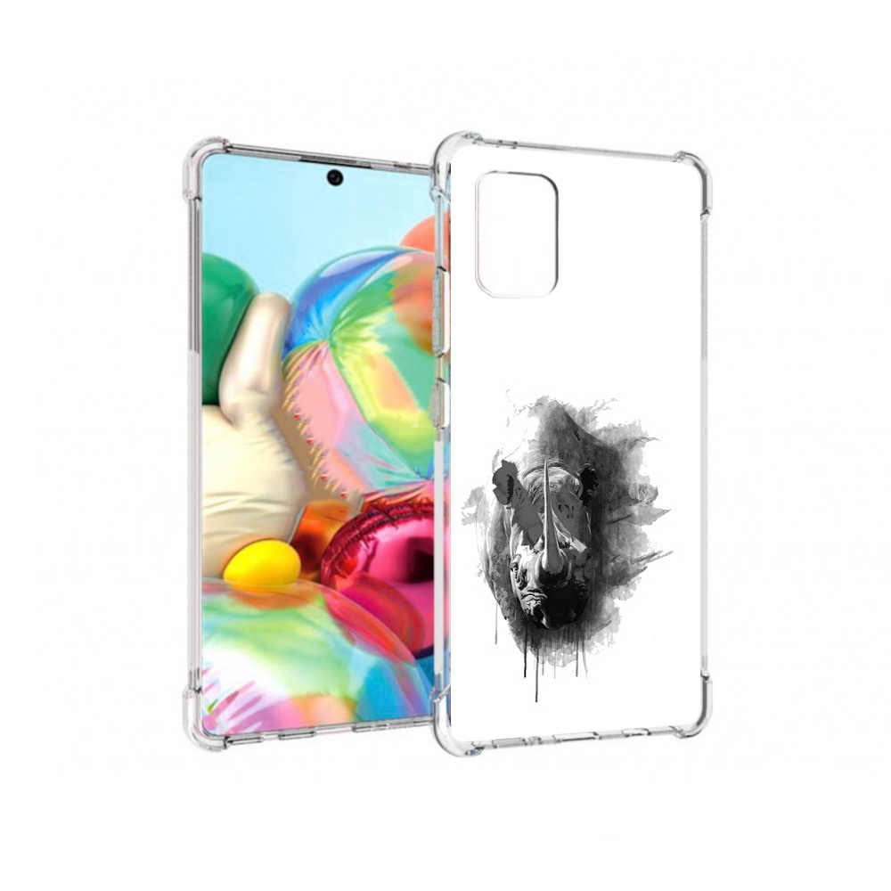 

Чехол MyPads Tocco для Samsung Galaxy A71 носорог (PT226912.529.523), Прозрачный, Tocco