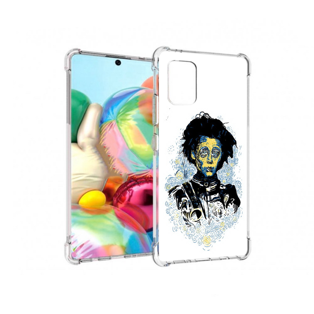 

Чехол MyPads Tocco для Samsung Galaxy A71 парень черно-белый абстракция (PT226912.529.535), Прозрачный, Tocco