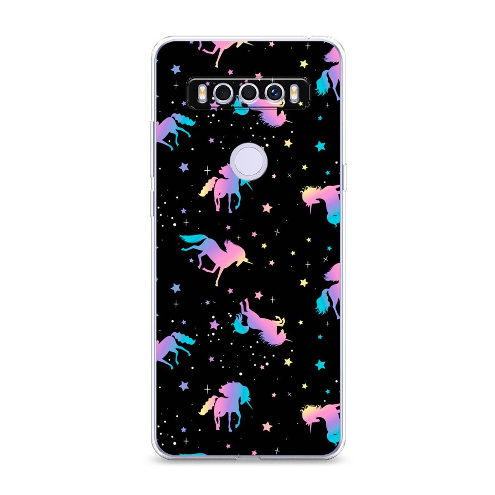 

Чехол для TCL 10 SE "Единороги градиент", Черный;розовый;голубой, 290150-1