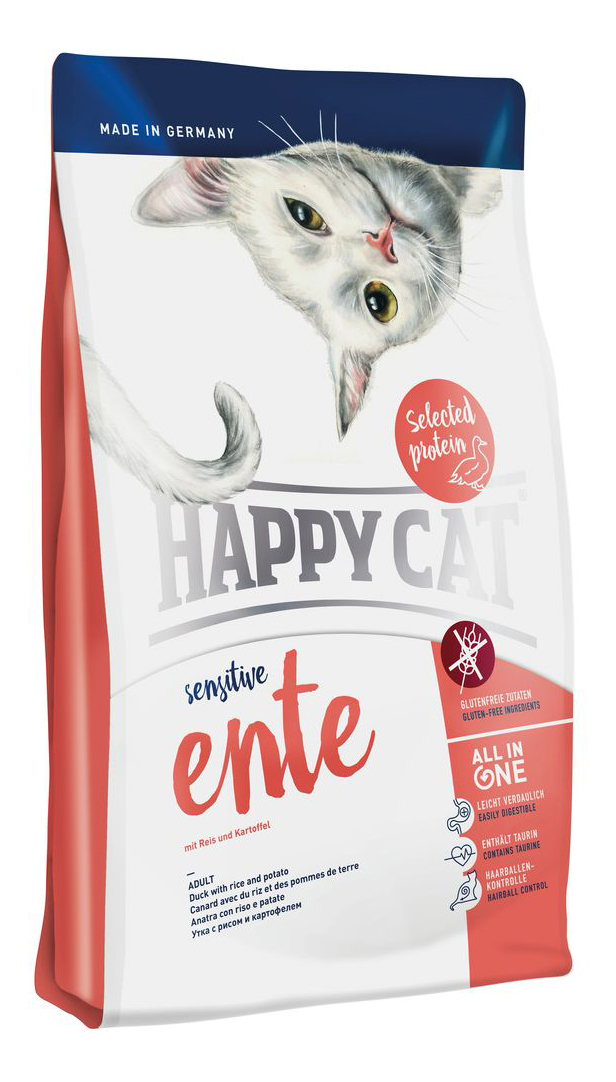 фото Сухой корм для кошек happy cat la cuisine ente, утка, 4кг