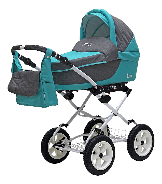 

Коляска 2 в 1 BartPlast Fenix Classic серый, бирюзовый, Fenix Classic