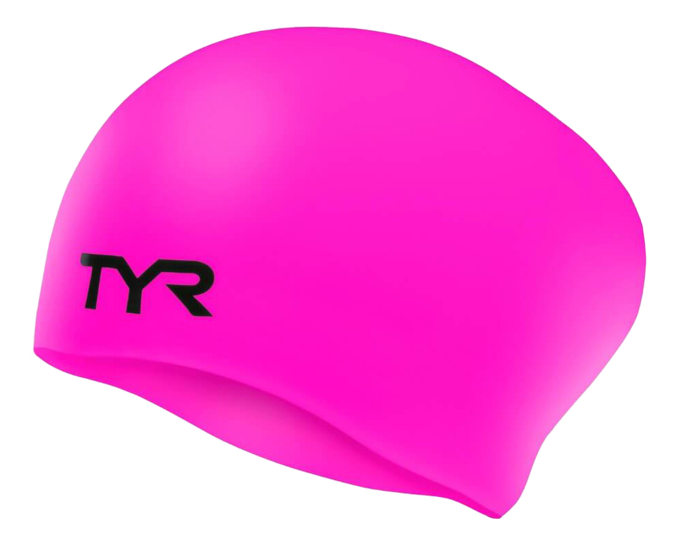 фото Шапочка для плавания tyr long hair wrinkle-free silicone cap 693 pink