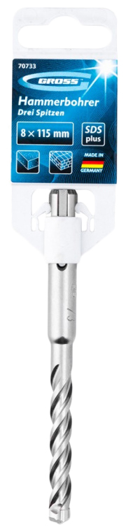 

Бур для перфоратора SDS+ GROSS DREI SPITZEN, 8x115 мм 70733, 70733