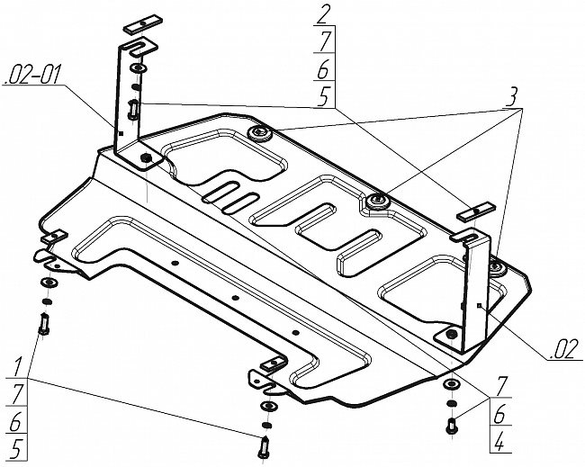 

Защита двигателя, защита кпп Мотодор для Skoda, Volkswagen, Seat (motodor72301), Черный