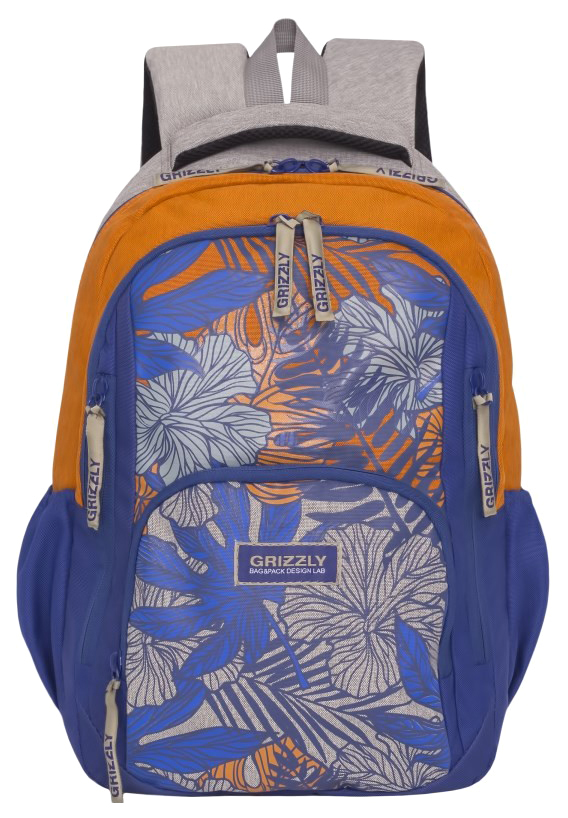 Рюкзак Grizzly RD-754-1 синий/оранжевый 15,5 л
