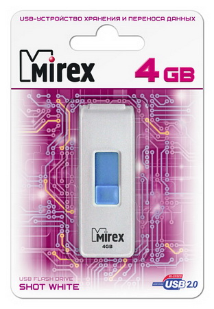 

Флешка MIREX Shot 4ГБ White (13600-FMUWST04), Shot