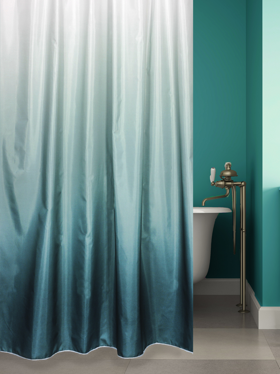 фото Штора для ванной bath plus rosy down dark green