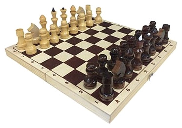 Шахматы с доской обиходные лакированные Рыжий кот ин-7520